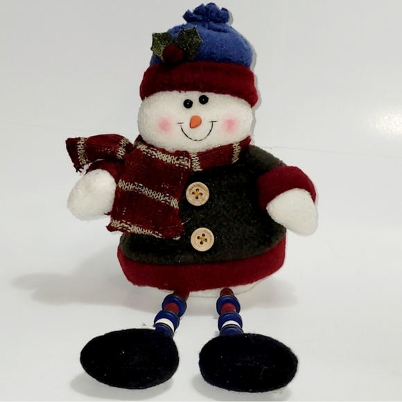 New Shelf Sitter Snowman, ⛄️Plush with Bead & Button Legs, Christmas D… - Picture 2 of 5